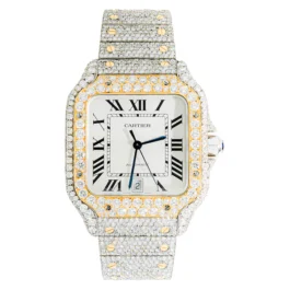 Mens Custom Cartier Santos With After Market Diamonds