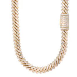 Cuban Link With Emerald Cut Diamonds