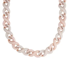 2 Tone Infinity Link Chain With Diamonds