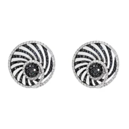 Earrings With Black And White Diamonds