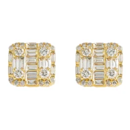 Men Baguette Diamond Studs