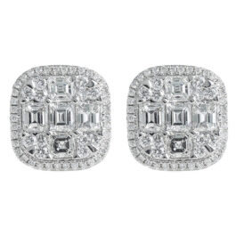 Emerald Diamond Studs