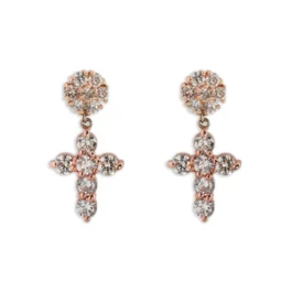 Cross Earrings with Diamonds