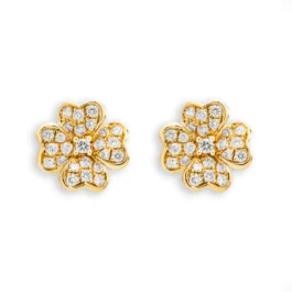 Flower Earrings With Diamonds