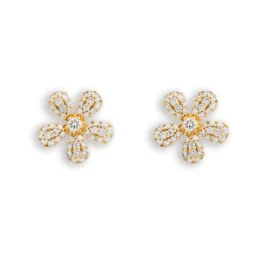 Flower Earrings With Diamonds