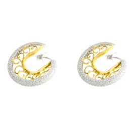 Diamond 2 Tone Earrings