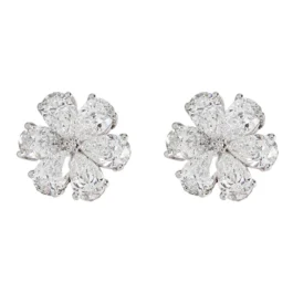 Flower Earrings With GIA Diamonds