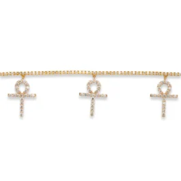 Tennis Bracelet With Ankh Crosses