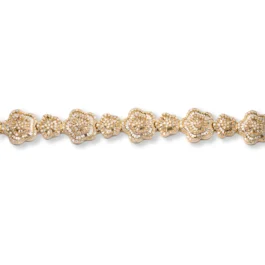 Flower Bracelet With Diamonds And Baguettes